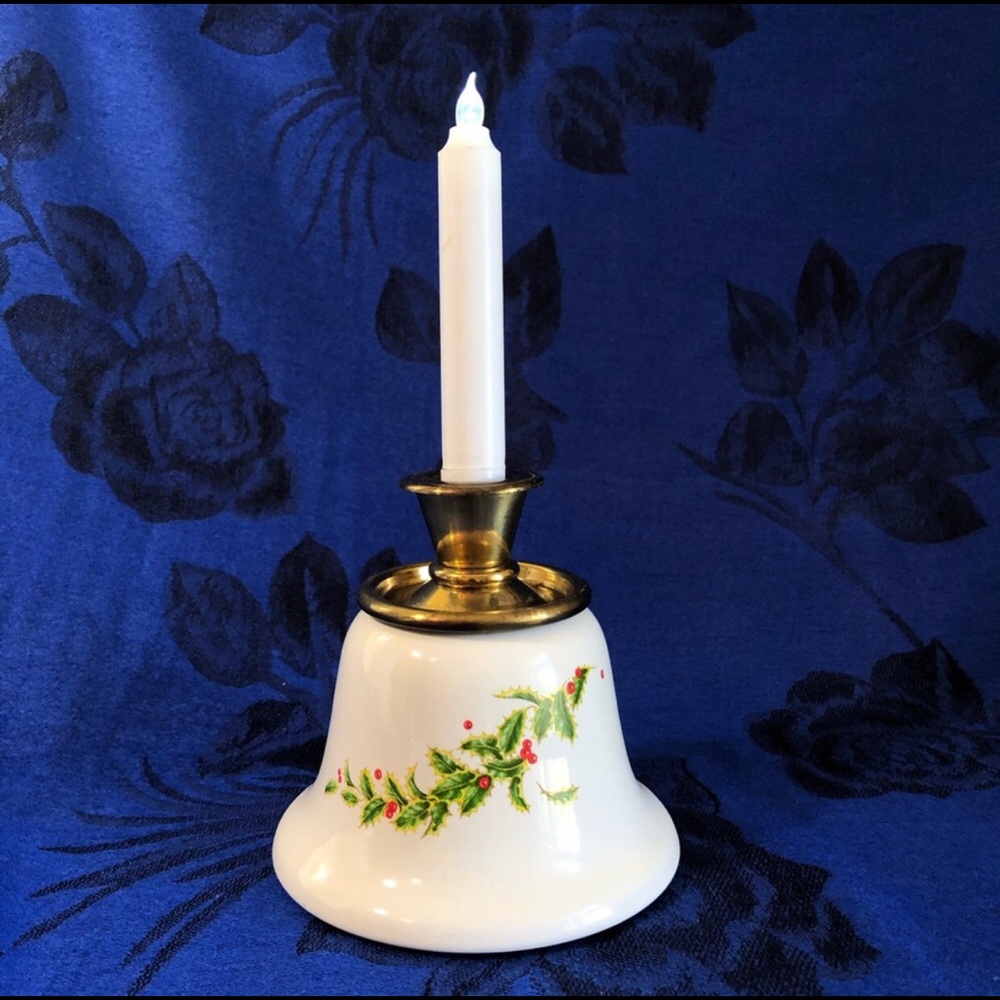 Teleflora Vintage Christmas Holly Candle Holder